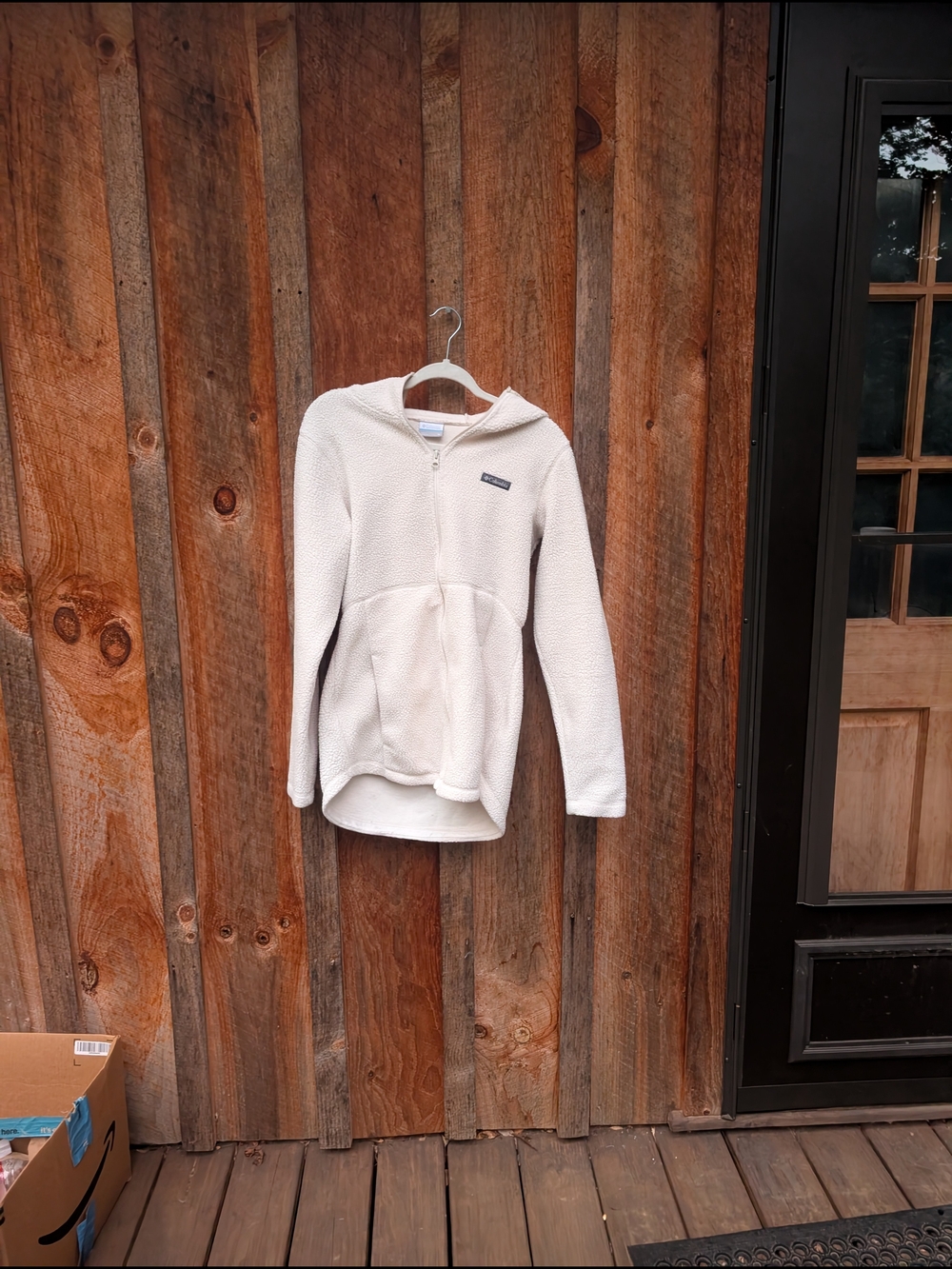Columbia Sports Wear  Cream Full-Zip Hooded Fleece Jacket